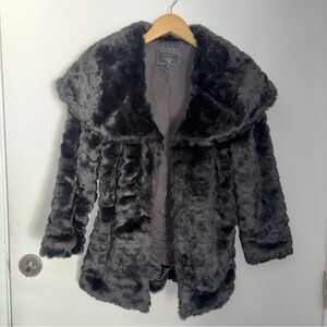GUESS Women's Charcoal Teddy Jacket
